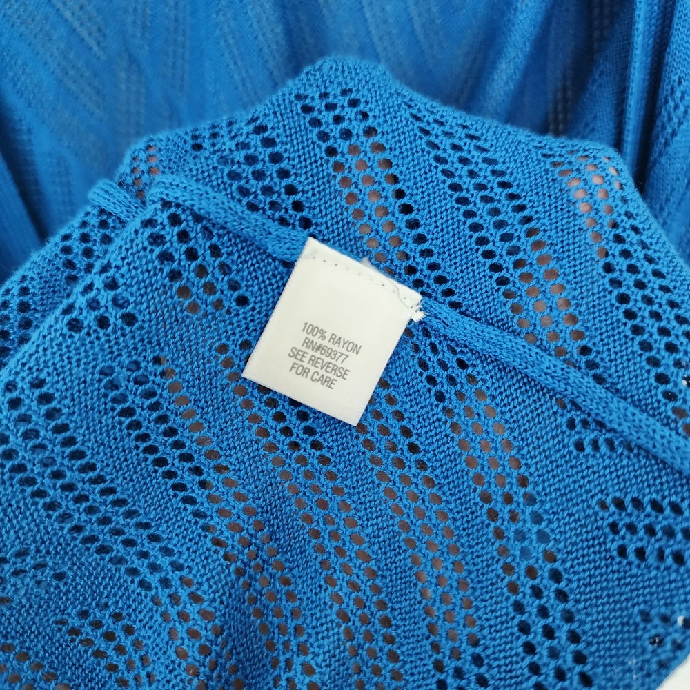 Croft & Barrow Womens 1X Knit Open Front Cardigan Snorkel Blue NWT Preppy Comfy - Picture 7 of 8